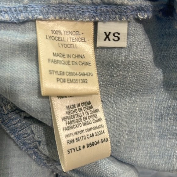 Cloth & Stone Gathered Tie Waist Ruffle Skirt Chambray Dress XS - Picture 9 of 11